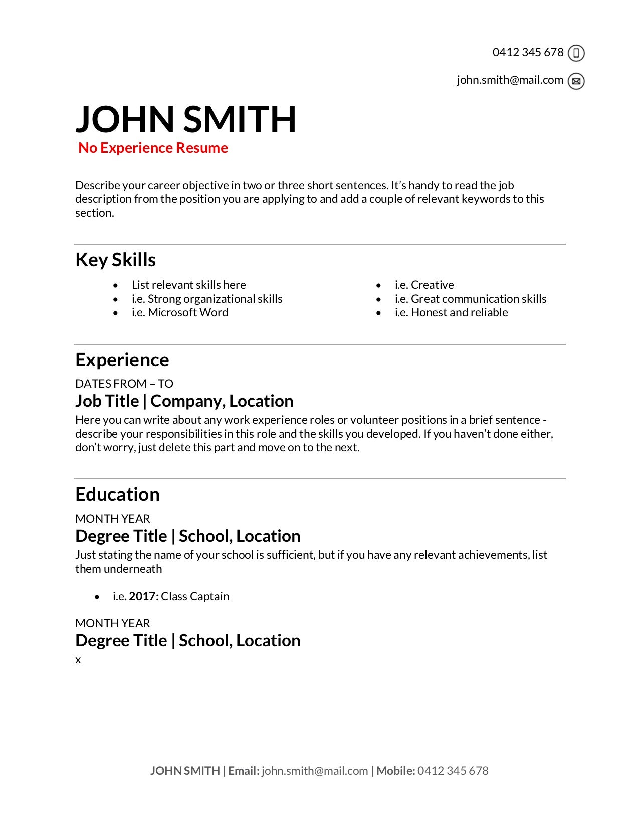 Free Resume Templates Download How To Write A Resume In 2023 Training au